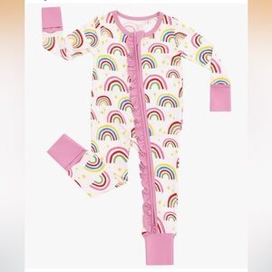 Bamboo Convertible Footie Pajamas, Rainbow Print
